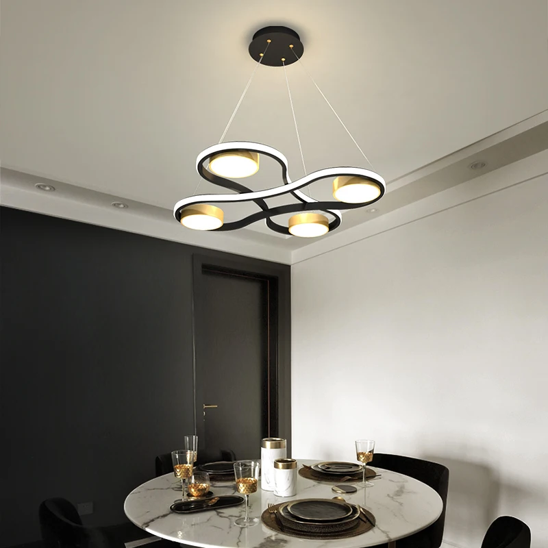 

Remote Dimming Modern Led Chandelier Light Aluminium 90-265V Suspension Lamp for Dinning Room Flower Pendant hanging