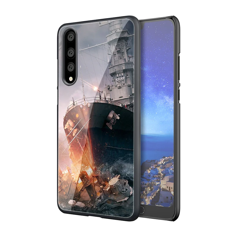 EWAU World of Warships чехол из закаленного стекла для телефона для huawei Y6 Y9 mate 20 Honor 7A 8X9 10 Lite Pro