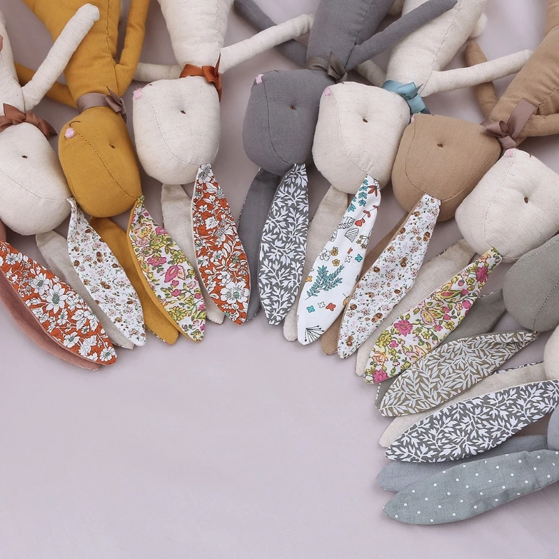 

New Handmade Rabbit Doll Animal Stuffed Plush Toy Baby Soothing Baby Sleeping Plush Toy Gifts for Kids Birthday