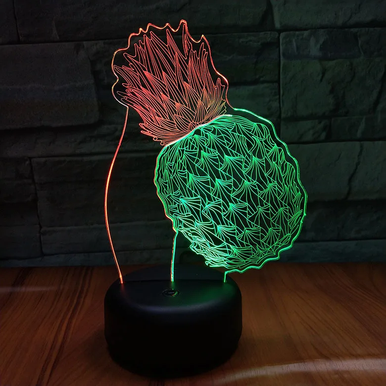 Colorful 3d led Night Lights Touch Switch usb Table Lamp Pineapple Home Bedroom Bar Office Decoration Lighting Kids Sleep | Лампы и