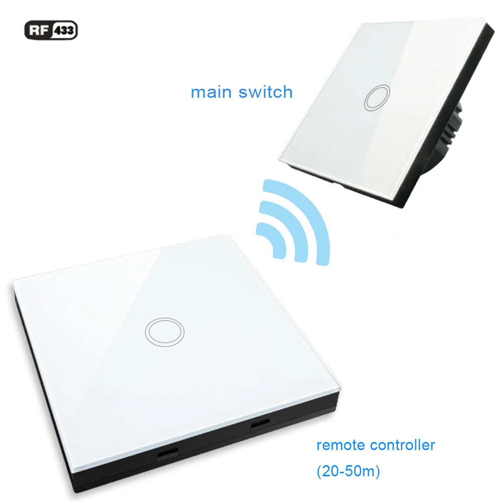 

1 Gang touch switch RF433 wall light switch and wireless remote controller RF433 433MHz AC 110V-240V EU standard