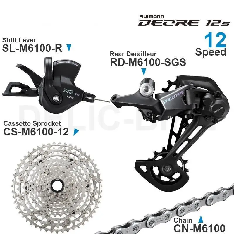 SHIMANO DEORE M6100 12v Groupset Shifter Rear Derailleur RD-M6100 Cassette Sprocket 50 50T Chain 1x12-speed Original parts