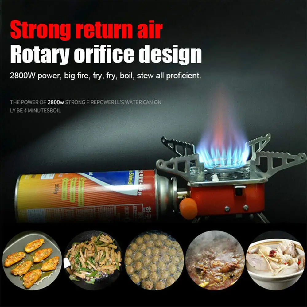 Ветрозащитная мини газовая плита для кемпинга походов барбекю| |