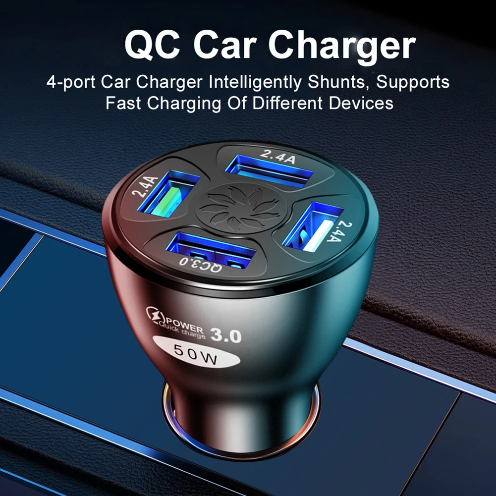 

12-32V 4 Ports Car USB Charger Car Quick Charge Mini Fast Charging in Car Mobile Phone Charger for Mobile Phone Charger Adapter