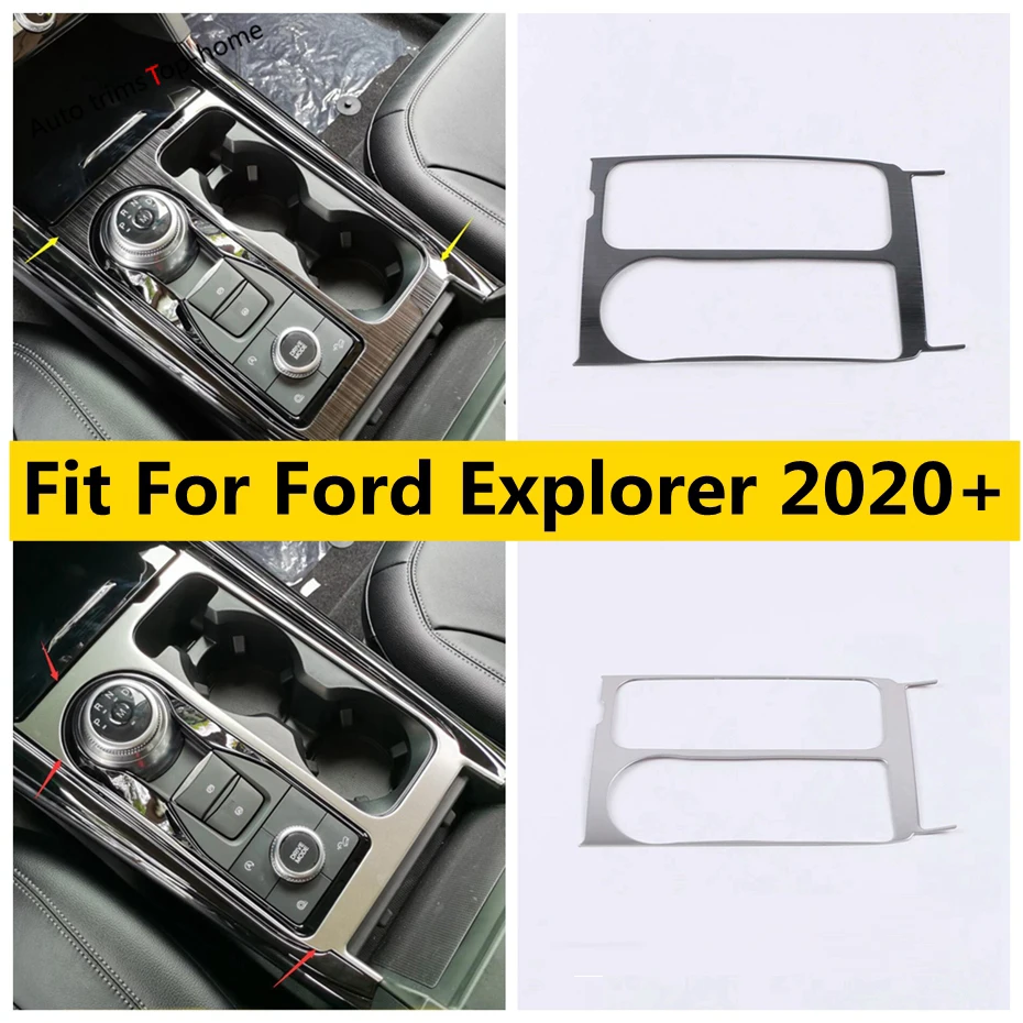 Dành Cho Xe Ford Explorer 2020 2021 2022 Truyền Gian Hàng Bánh Răng Dịch Chuyển Hộp Trang Trí Bảng Nắp Khung Viền Thép Không Gỉ Phụ Kiện
