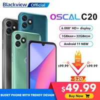 blackview oscal c20 smartphone 1gb32gb 6 088 cellphone 3380mah dual camera android 11 3g mobile phone face unlock celular