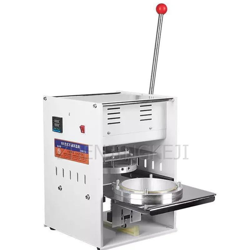 

Commercial Aluminum Foil Lunch Box Seal Mouth Machine 220V Restaurant Takeaway Manual Bale Machine Food Processing Tools 1600W