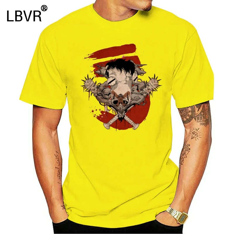 Футболка мужская с принтом в готическом стиле хлопок черная/красная черепа