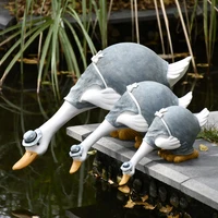 creative animal cute duck ornaments miniature figurines fairy garden courtyard balcony layout resin crafts room home decoration