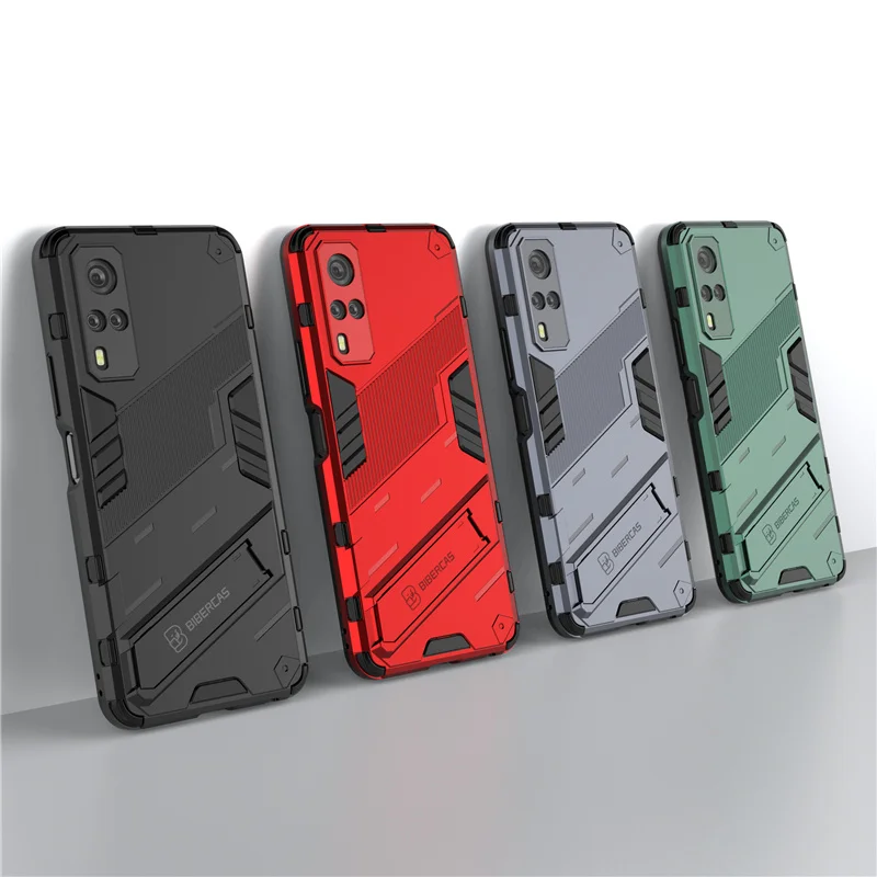 For Vivo Y31 Cover For Vivo Y31 Capas Shockproof Fashion Coque Punk Bumper Kickstand Holder Back Cover For Vivo Y31 Y 31 Fundas