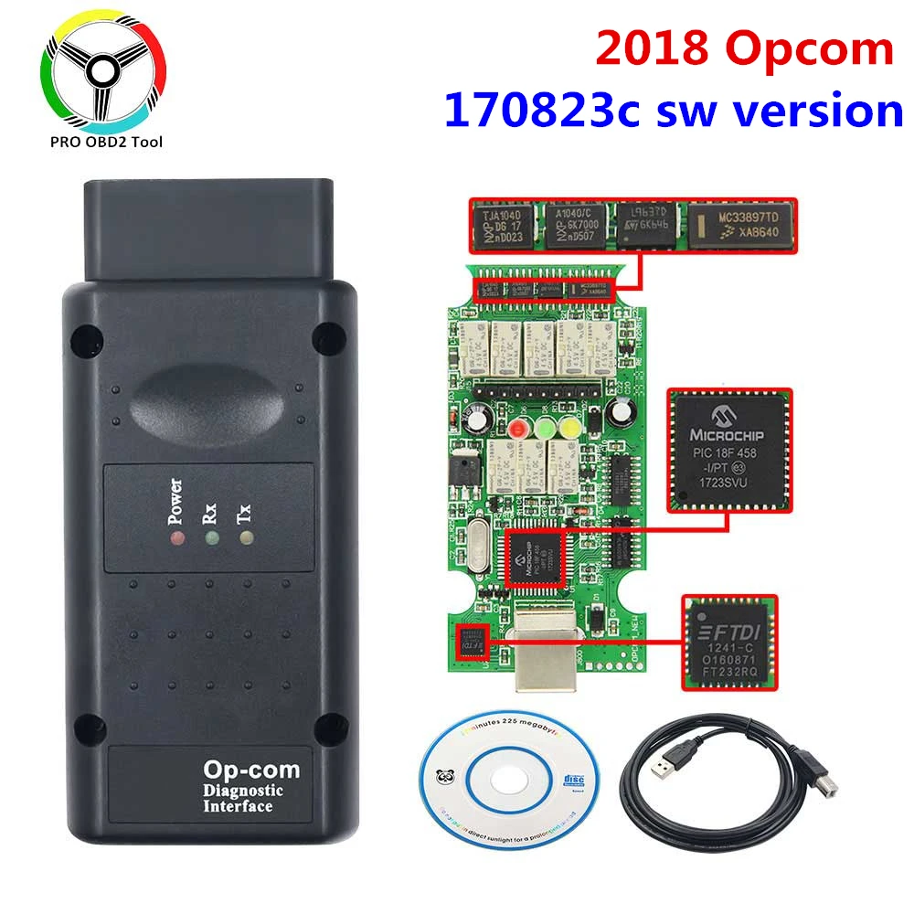 2018 OPCOM 170823c V1.95 прошивка для Opel с чипом PIC18f45 OBDII диагностический инструмент v1.95 v1.99