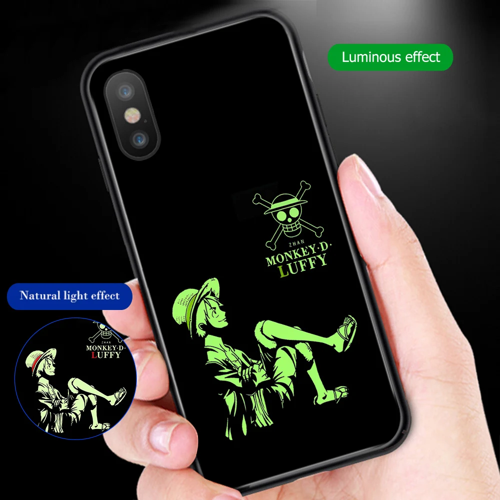 Ciciber чехлы для телефонов iphone 11 Pro XR X XS MAX one piece Luffy чехол 7 8 6 6S Plus светящиеся из