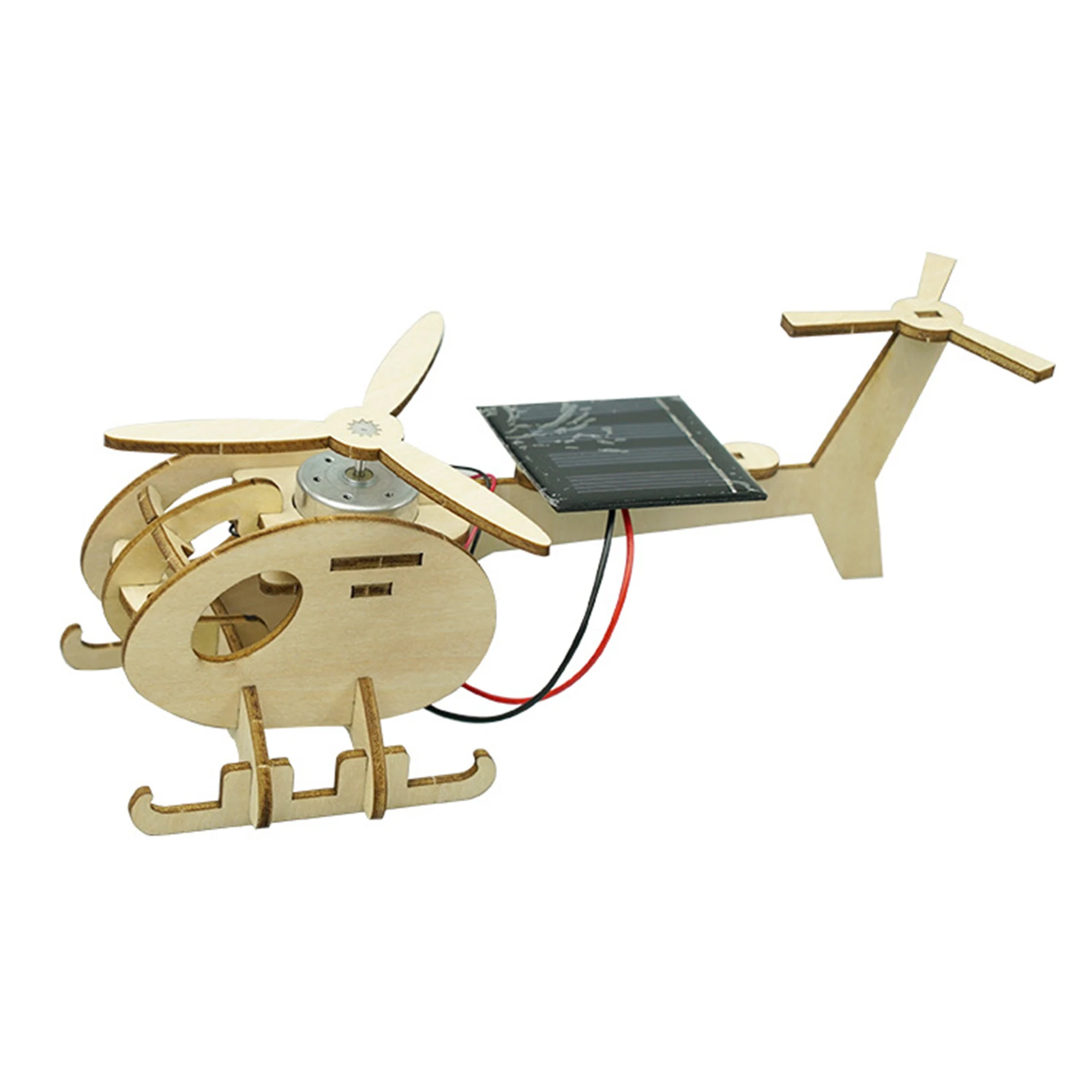 

3D Wooden Puzzle Solar Energy Powered Airplane Model Kit Mechanical Craft Set Educational Toy for Kids & Adults SCVD889