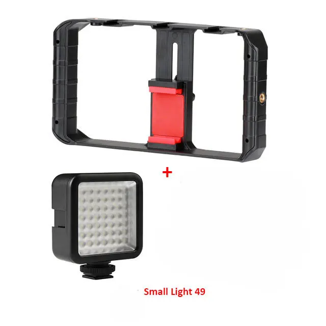 add 1 small light Чехол для смартфона Ulanzi для видеосъемки с 3 горячими креплениями для микрофона, светильник для BOYA Micro Ulanzi для facelook live - Цвет: add 1 small light