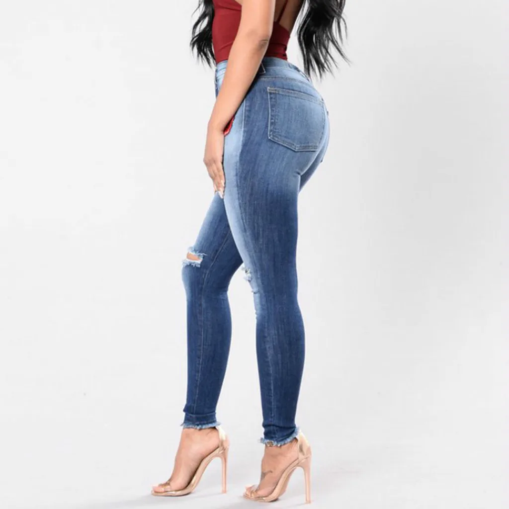 SAGACE сексуальные женские джинсовые брюки с вышивкой высокая эластичность