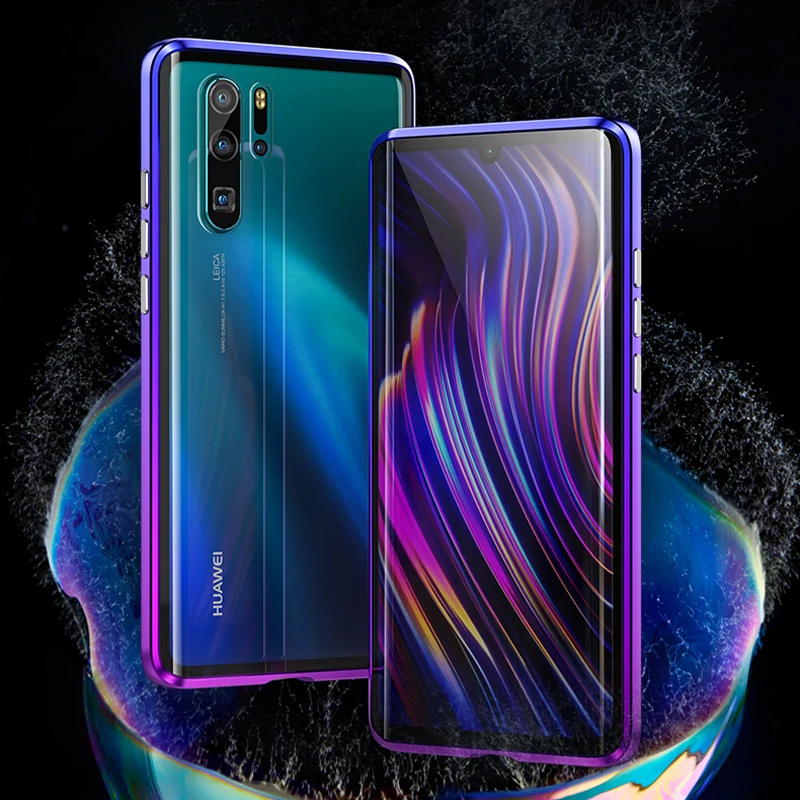 360 Полный Магнитный чехол для huawei P30 Pro P20 mate 20 металлический бампер 12D Передняя сенсорная пленка закаленное стекло крышка huawei P30 Pro Чехол