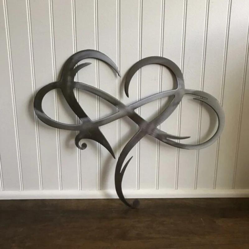 

Infinity Heart Steel Wall Decor Metal Wall Art Love Wall Sign for Home Wedding Decor can CSV