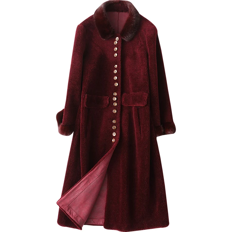 Пальто из натурального меха Женская осенне зимняя куртка женская одежда 2021