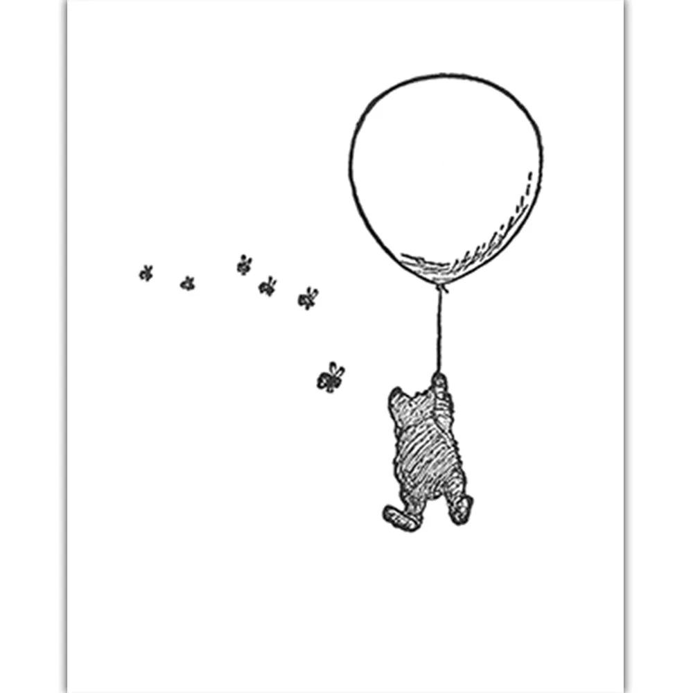 Декор для детской комнаты мультяшный Винни-Пух постер картины на холсте декор