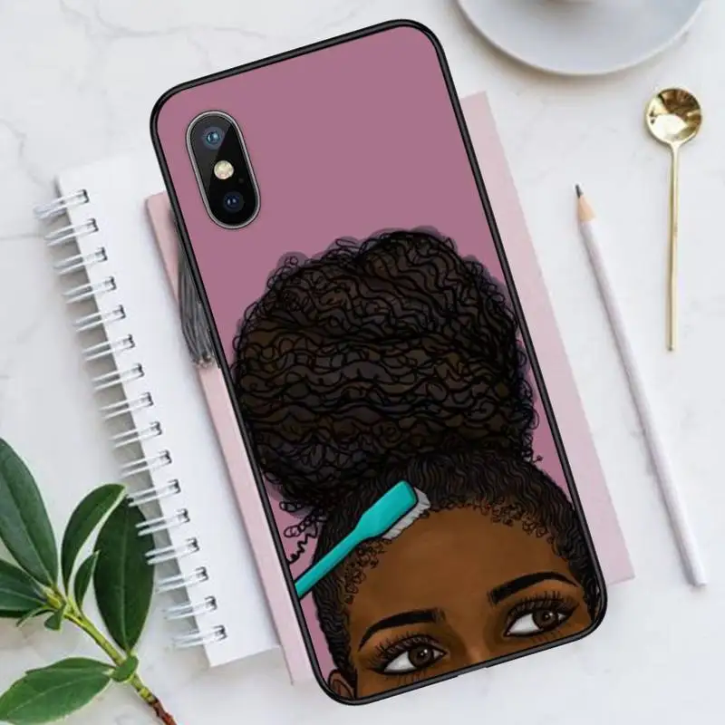 

MELANIN POPPIN Black Girl Phone Case for iPhone 11 12 pro XS MAX 8 7 6 6S Plus X 5S SE 2020 XR Luxury brand shell funda coque
