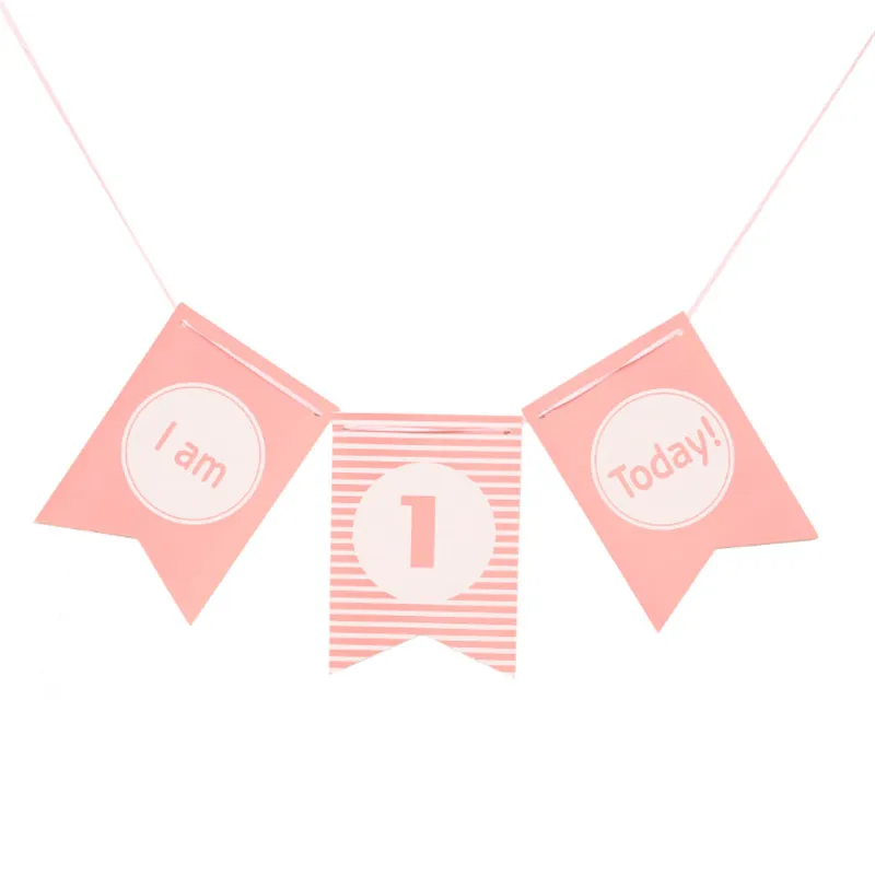 1 комплект детский первый день рождения синий розовый баннерный стул один год