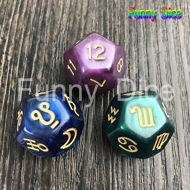 3 шт./компл. Божественный кубик верх Качественные акриловые кости 12 Сторон Таро 6