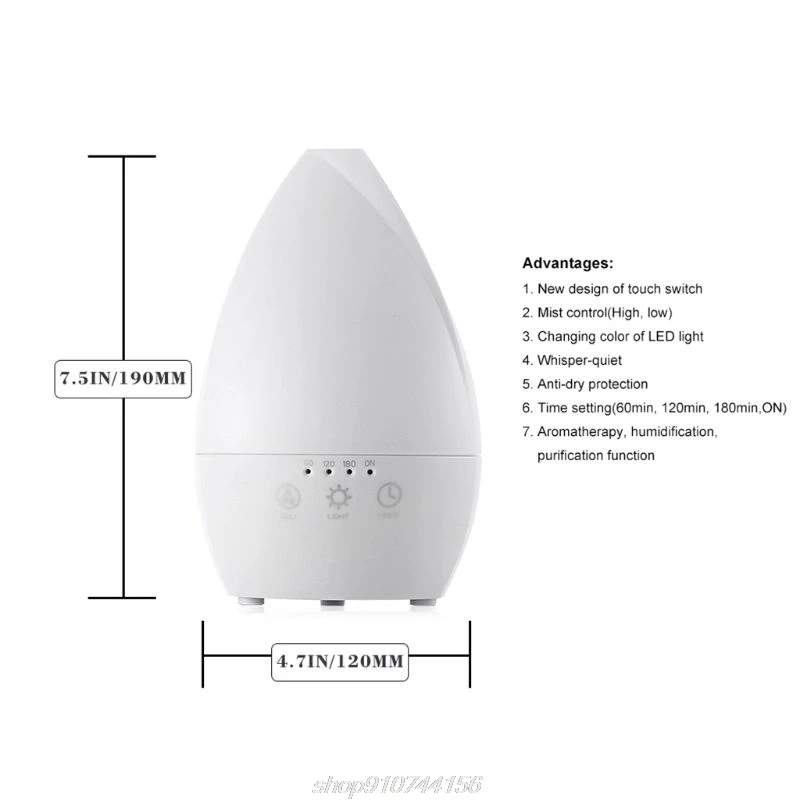 

LED Mini Air Humidifier 7 Color 200ML Aroma Essential Oil Diffuser PP Air Purifier Nightlight for Home Car M18 21 Dropship