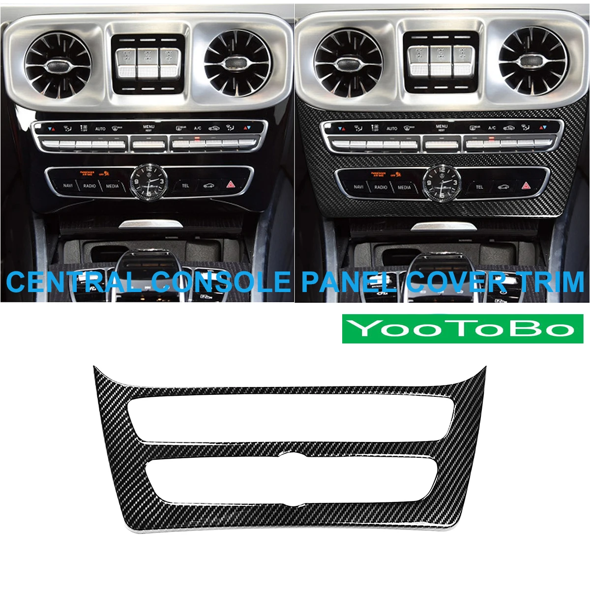 

Car Styling Real Carbon Fiber Central Console Panel Trim Cover Sticker For Mercedes BENZ G-Class W464 G63 G500 G550 2019-2020