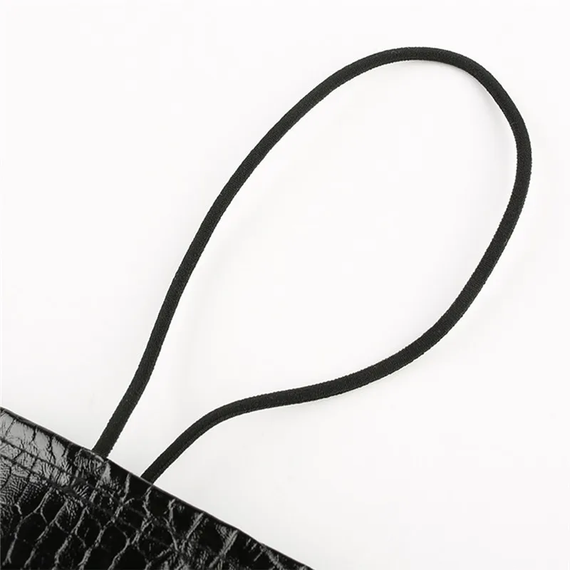 Летний сексуальный женский короткий топ из искусственной кожи Женский Топ без