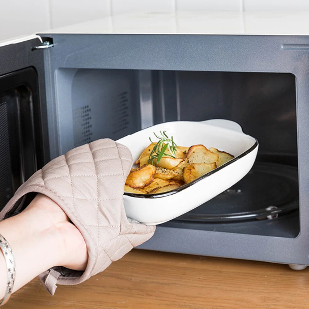 

Silicone Cotton Oven Gloves Insulation Cooking Microwave Insulation Non Slip Bakeware Thickening Mitts Kitchen Accessories