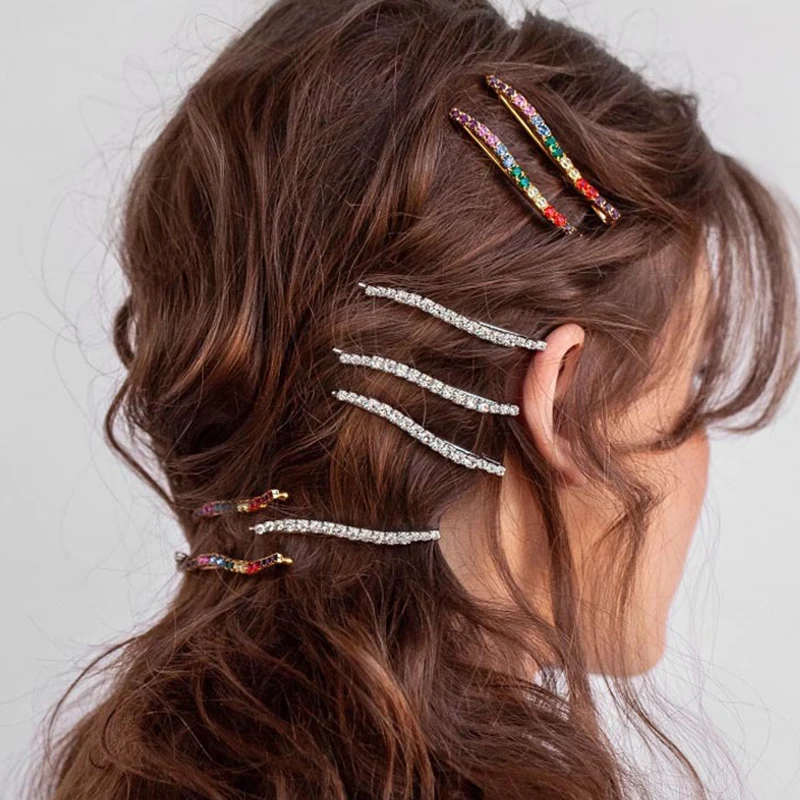 Новинка 2 шт./компл. Стразы заколки для волос женщин девушек шпильки Бобби заколка