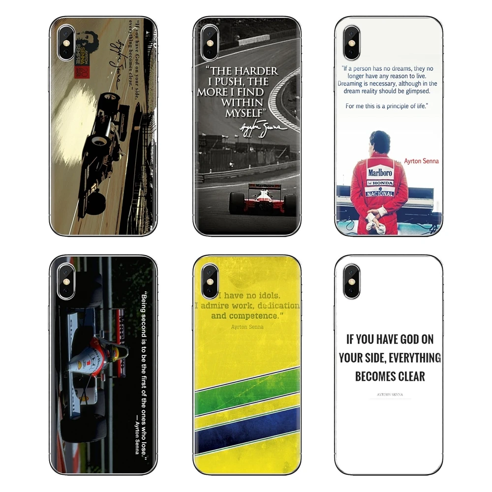 TPU Case For Huawei G7 G8 P7 P8 P9 Lite Honor 4C 5X 5C 6X Mate 7 8 9 Y3 Y5 Y6 II 2 Pro 2017 Ayrton Senna Drive Racing Star quote |