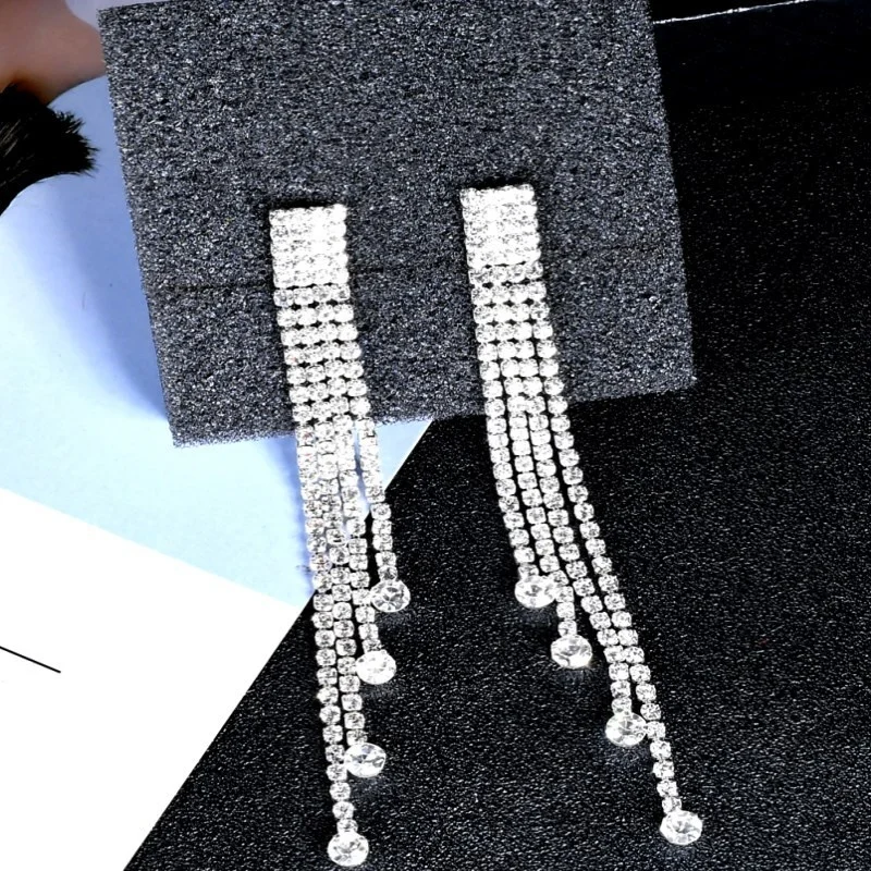 

New style temperament Tassel Earrings Fashion diamond earrings
