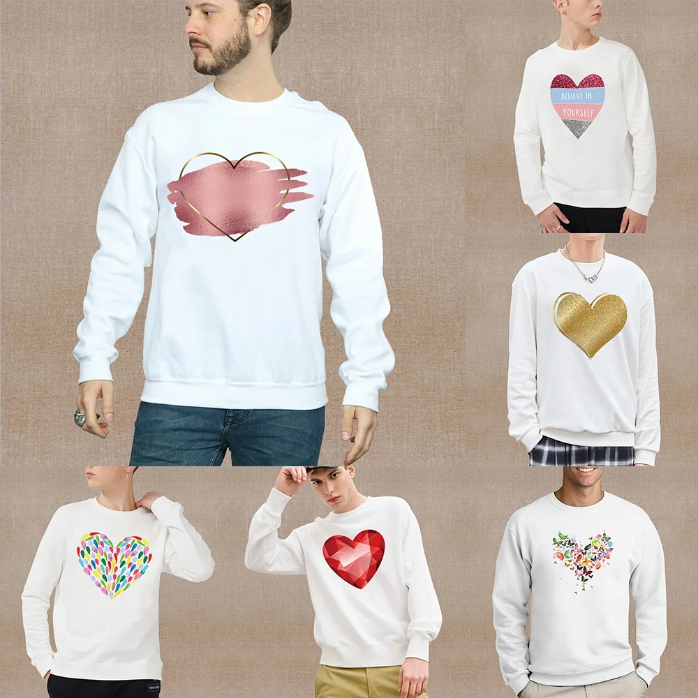 

Man Sweatshirts Fashion O-neck Pullovers Spring Autumn Love Print Loose Hoodies Men Clothing Streetwear Pullover Sweatshirt