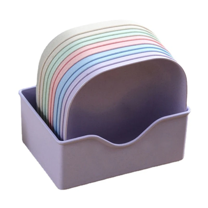 

Тарелка в японском стиле, 10 шт./лот, можно разогреть в микроволновой печи, тарелка для костей из пшеничной соломы, посуда для фруктов с контей...