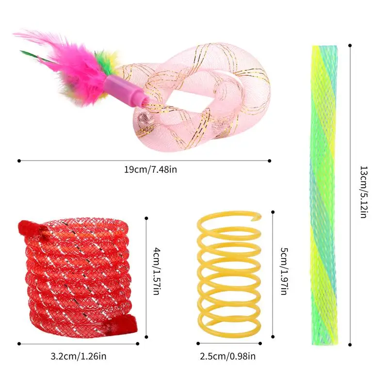 

10PCS Cat Toy Set Assorted Spring Tube Toy Cat Interactive Toy Cat Teaser Toy