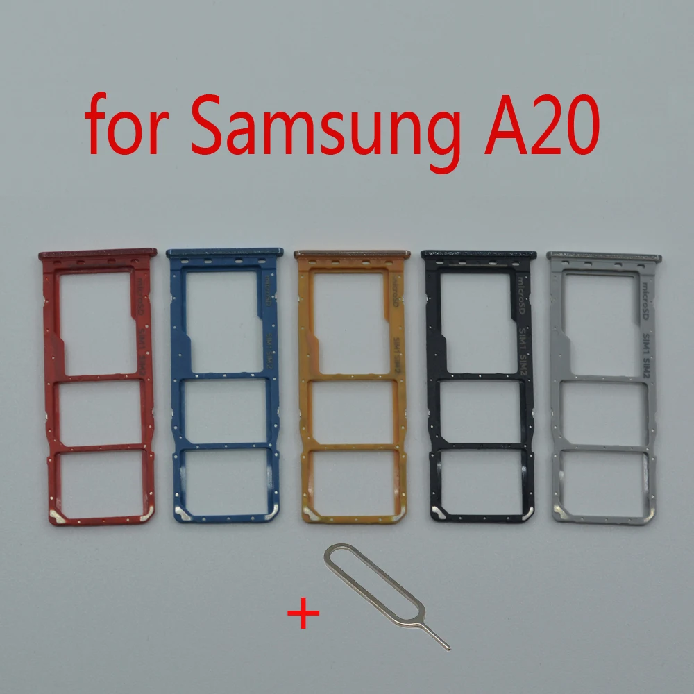 Держатель слота для SIM-карты для Samsung A20 Galaxy A205 A205F A205FN A205G A205GN, оригинальный адаптер Micro SD для телефона, ремонтная деталь