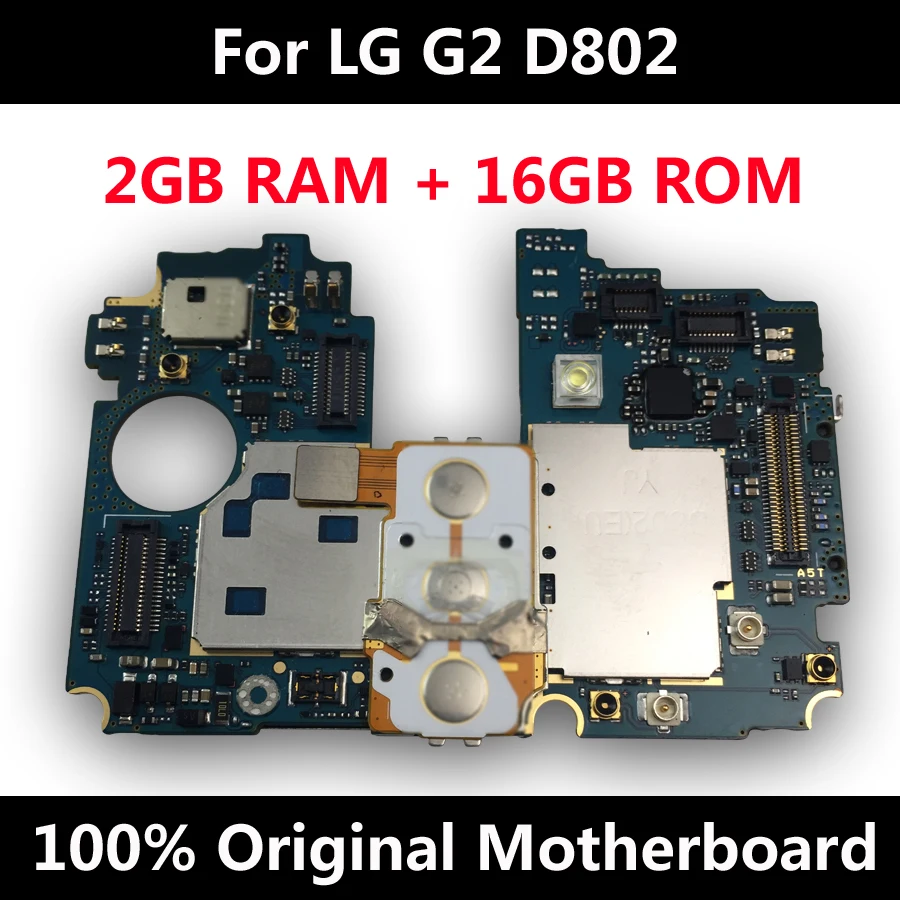 Оригинальная материнская плата для LG G2 D802 16 Гб разблокированная с полным чипом