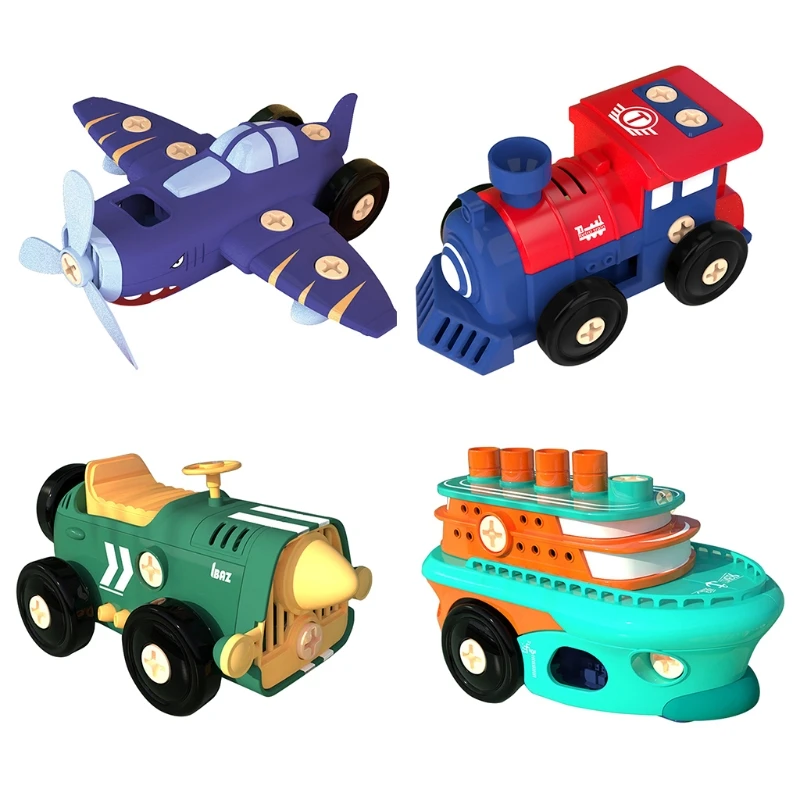 

2021 New Take Apart Train Car Ship Toys Assembled Toy Sets for Children's Gifts