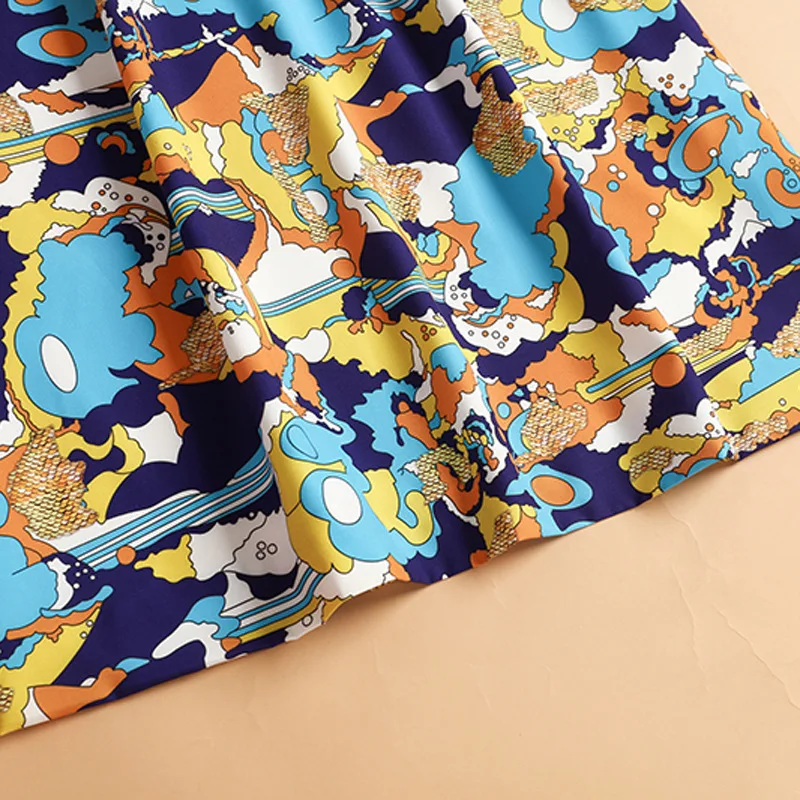 

New Hot Sale Dress 2020 Spring Summer Style Women Turn-down Collar Abstract Print Long Sleeve Casual Sundress Ladies Streetwear