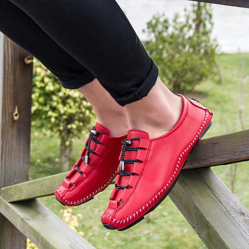 Мокасины мужские из натуральной кожи мягкие лоферы удобная обувь для вождения