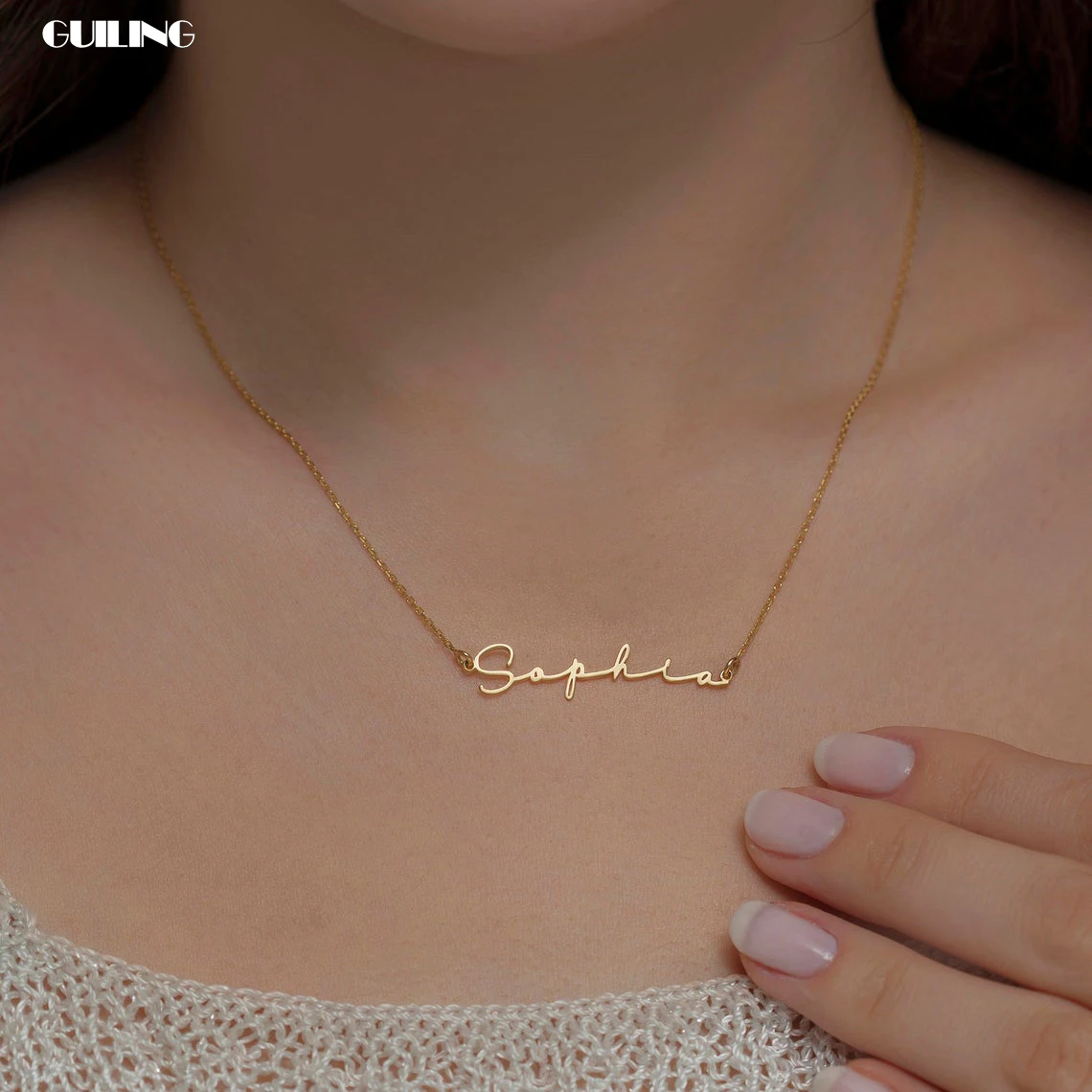 Изящное крошечное на заказ курсивное имя персонализированное очарование