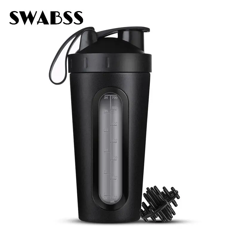 

Custom Logo Stainless Steel Protein Shaker with Mixing Ball BPA Free Water Bottle Leakproof Gym Tumbler Mixer Sport Drink Bottle