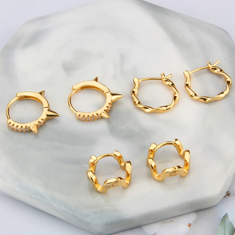 

10 Design Zircon Crystal Cross Gold Earring for Women