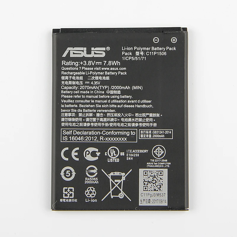 Original ASUS C11P1506 Phone Battery For Live G500TG ZC500TG Z00VD ZenFone Go 5.5 inch 2070mAh | Мобильные телефоны и