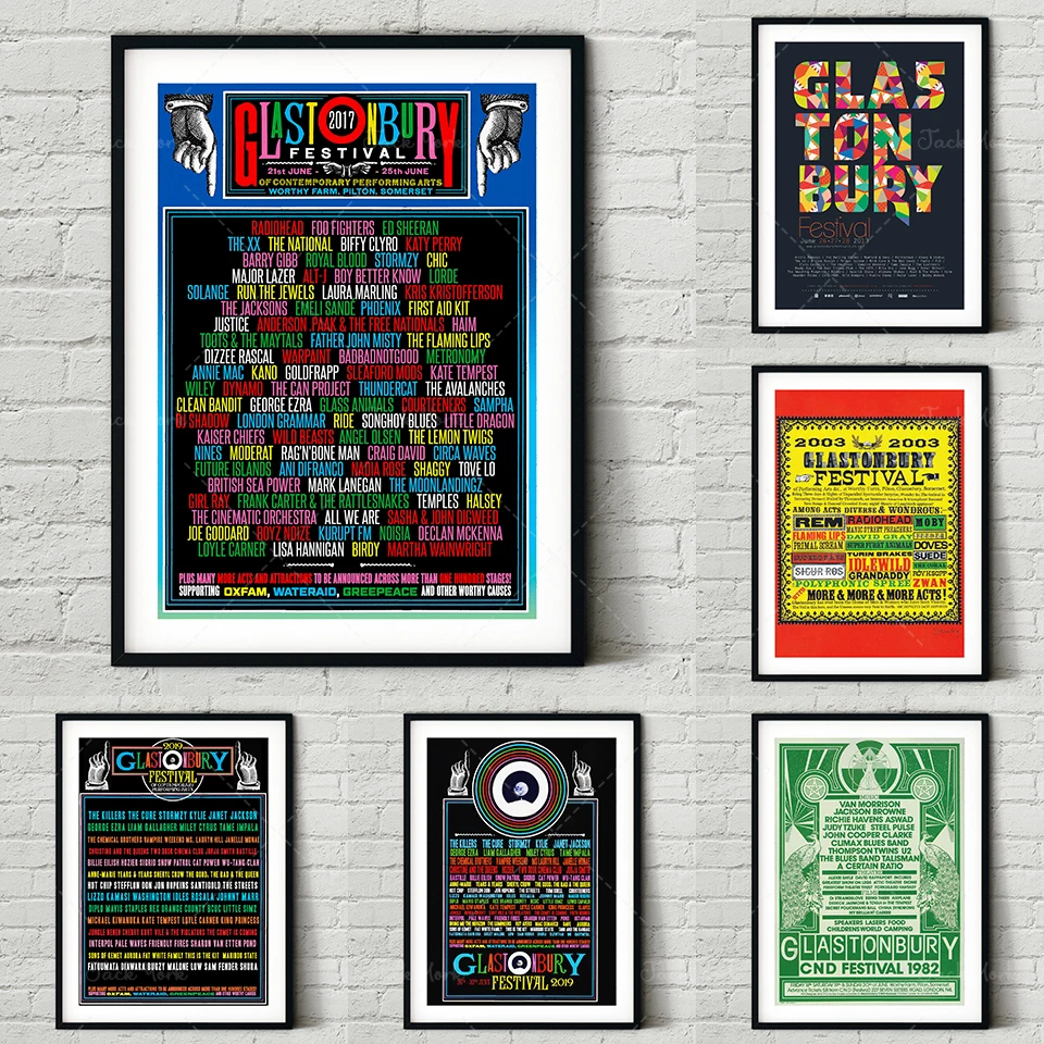

Glastonbury Festival Line Up Poster - Wall Art Print Photo