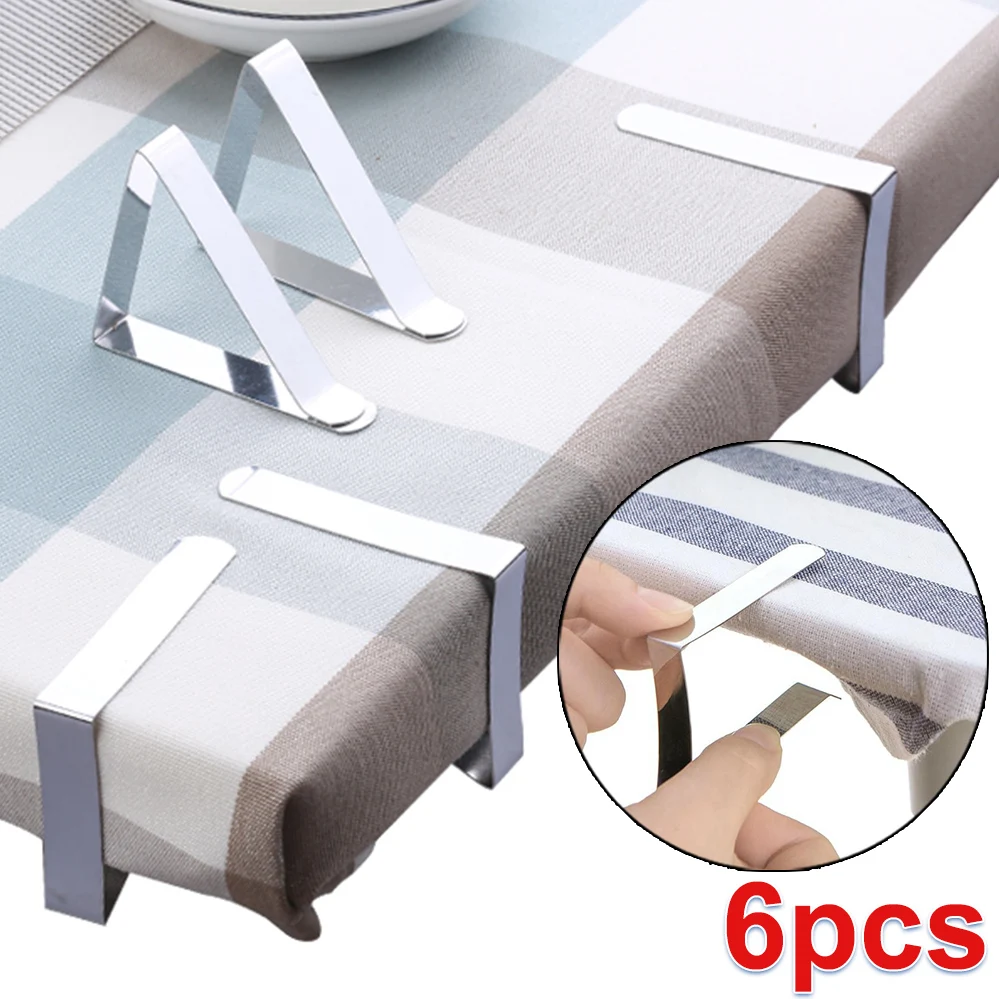 6 шт. зажим для скатерти из нержавеющей стали свадебной вечеринки домашний
