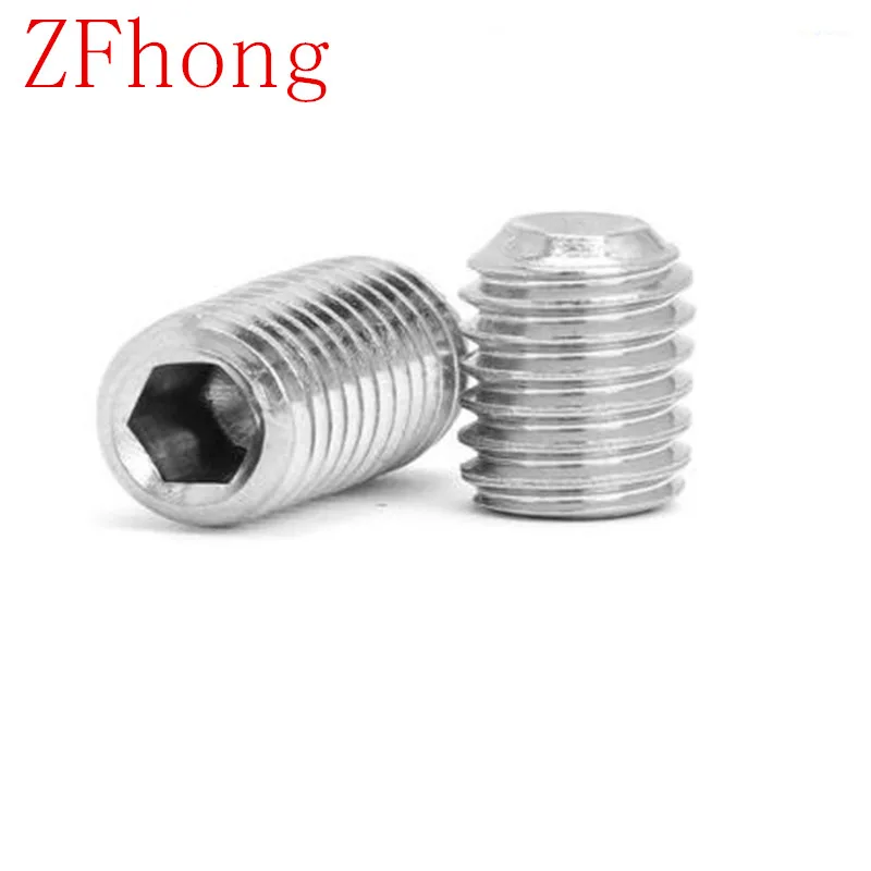 

10-50PCS DIN916 M1.6 M2 M2.5 M3 M4 M5 M6 M8 stainless steel black steel cup point headness hex socket set screw grub screw