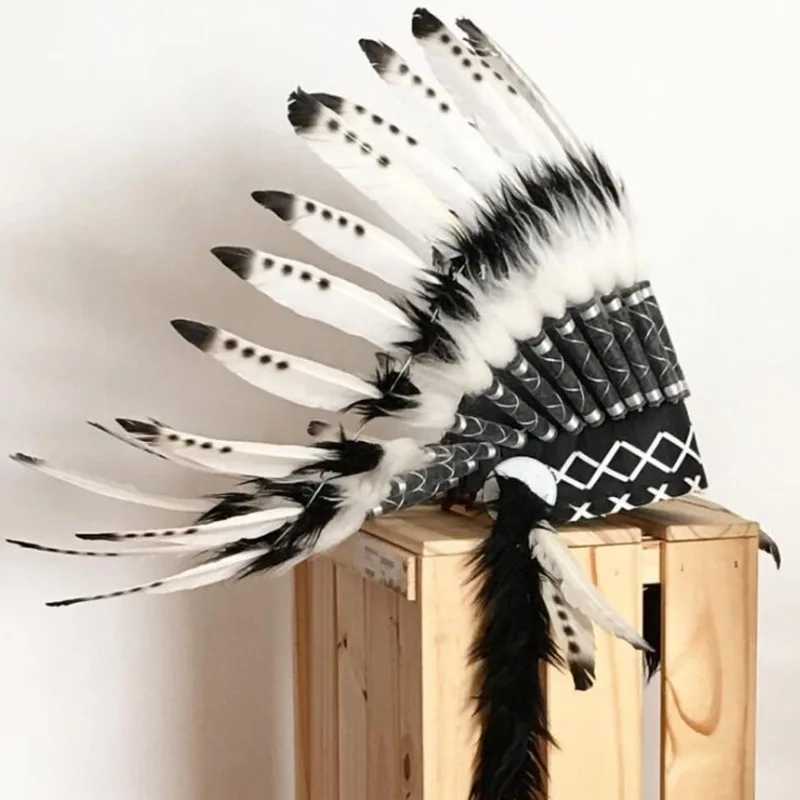 New Indian Chief Feather Headdress Children's Party Hat Crown Headband Home Decoration | Детская одежда и обувь