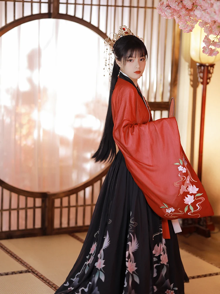 

Ancient Traditional Hanfu Dress Women Costume Folk Dance Clothing Oriental Han Dyansty Cosplay Dress Fairy Hanfu Stage Dancewear